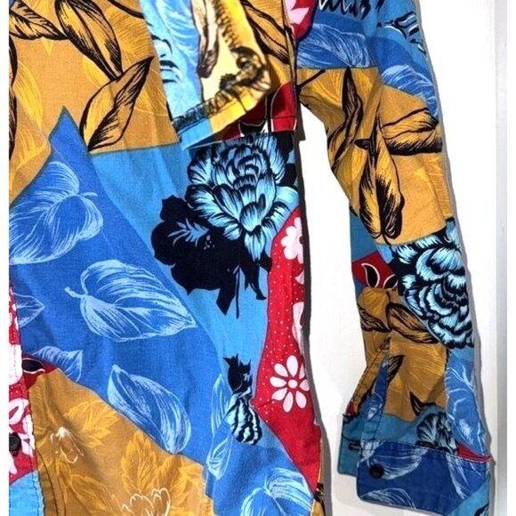Vintage Frontier Series Floral Patchwork Long-Sleeve Shirt Button-Down Size M - Picture 5 of 9
